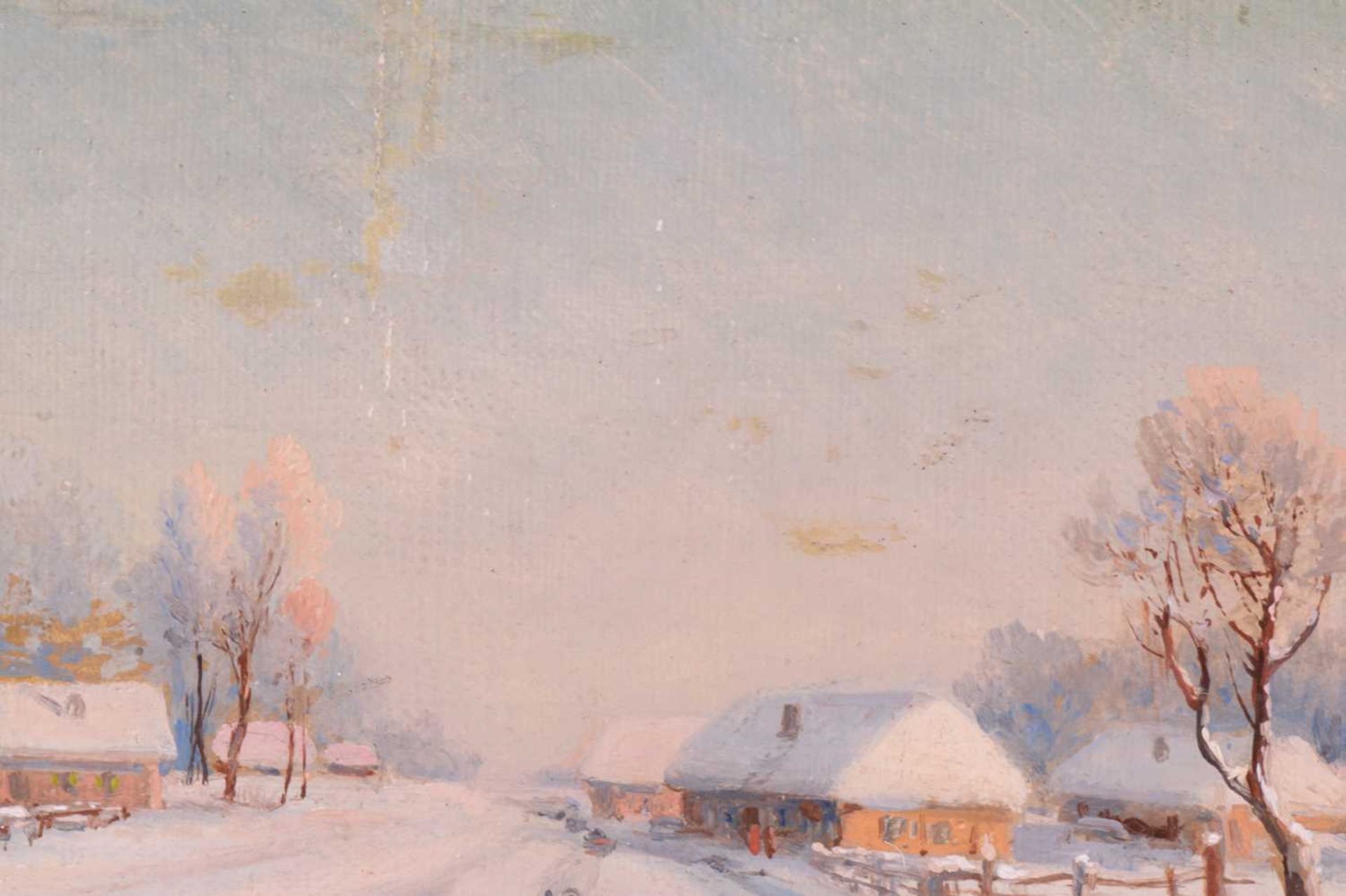 Fedor Vassilievich Belousov (1885 - 1939), A Winter Village Scene, signed and dated 1906, oil on - Image 12 of 12