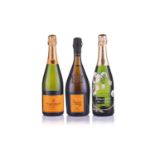 A bottle of Veuve Clicquot La Grande Dame Champagne, 2008, 750ml, 12.5%, together with a Veuve