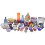 A collection of British Art Glass, including a Martin Andrews Stone Series vase, with etched mark