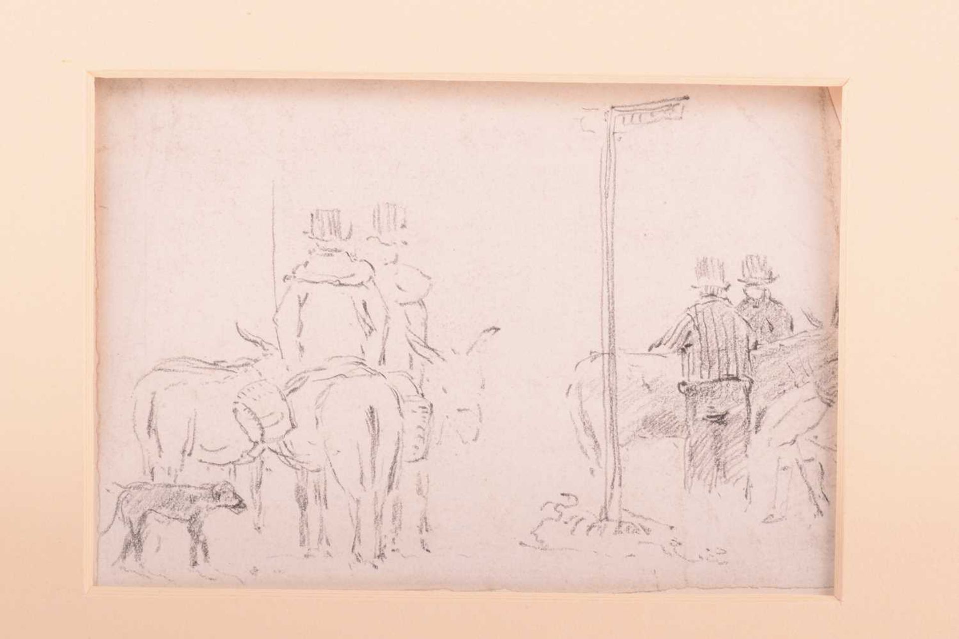 Joseph Stannard (1797-1830), four pencil sketches on paper, collated in a card mount, depicting - Image 5 of 16