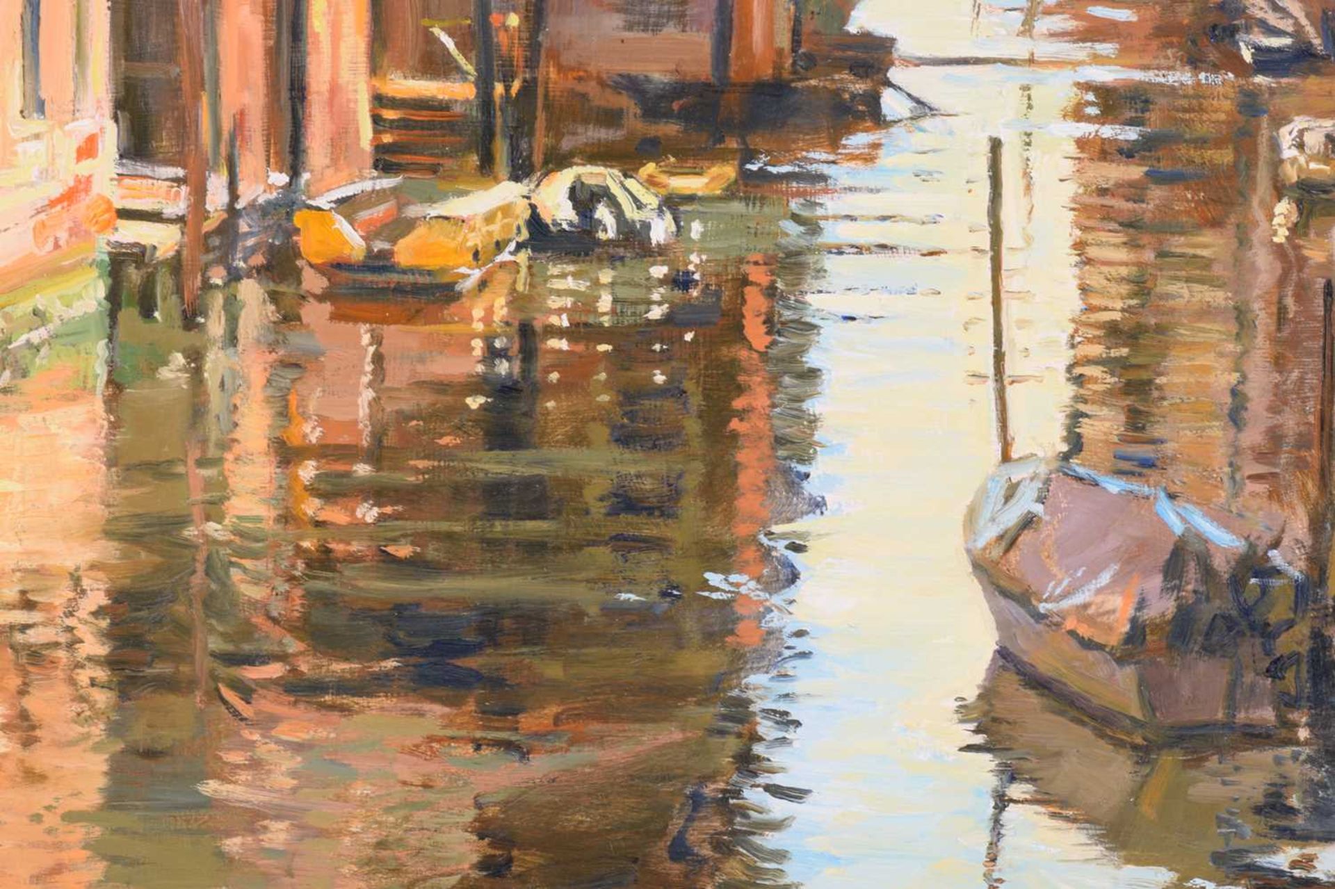 Margaret Glass (b.1950), Venetian Canal, initialled, oil on board, 54 x 74 cm, framed, frame 75.5 - Image 5 of 11