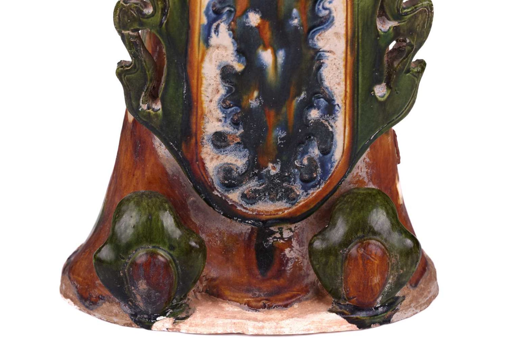 A Chinese sancai glazed pottery standing court figure, Minqi, (spirit object) possibly Tang dynasty, - Image 16 of 18