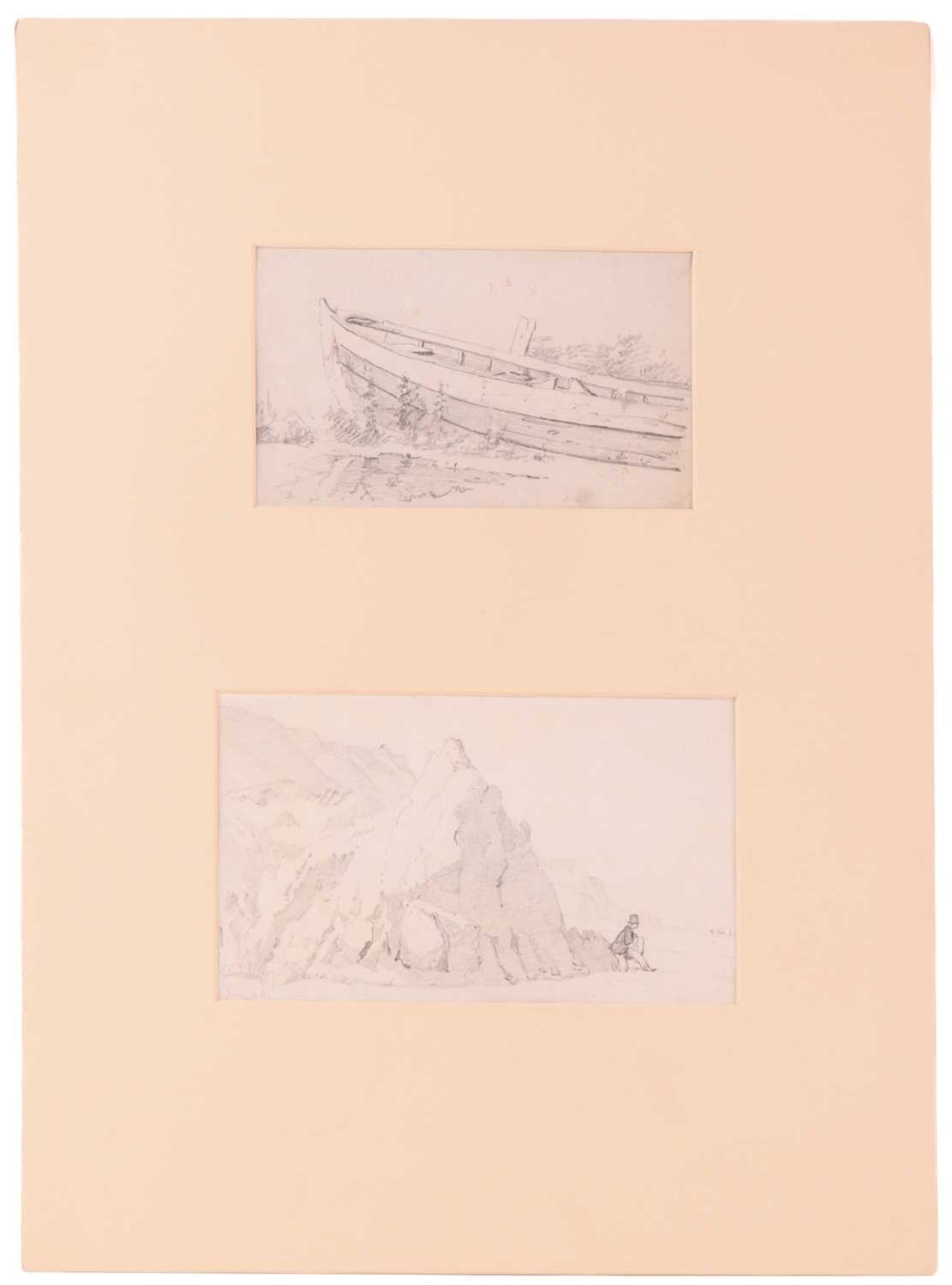 Joseph Stannard (1797-1830), four pencil sketches on paper, collated in a card mount, depicting - Image 2 of 16