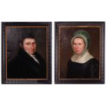 Mid-19th century, possibly Dutch School, a pair of portraits depicting a lady and a gentleman,