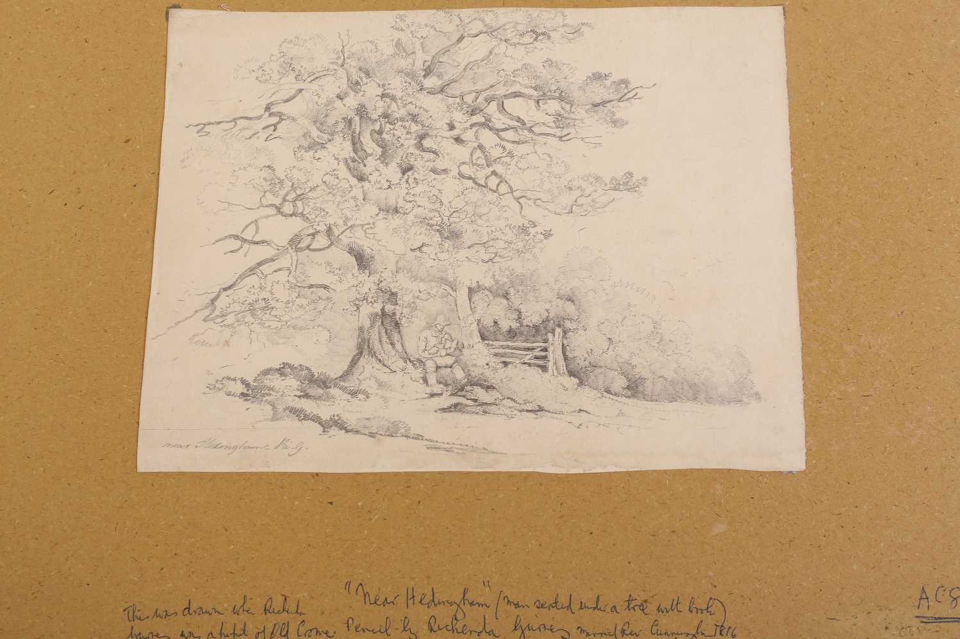 A folio of pencil works on paper by the Gurney family, some pupils of John Crome (1768-1821), - Image 9 of 20