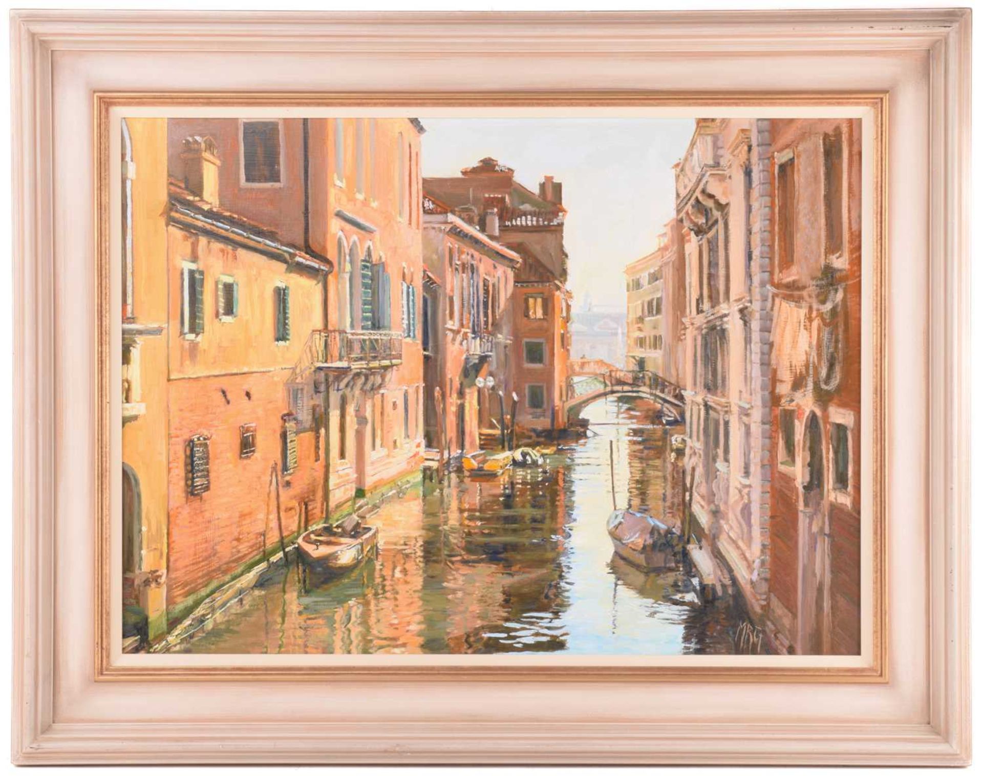Margaret Glass (b.1950), Venetian Canal, initialled, oil on board, 54 x 74 cm, framed, frame 75.5 - Image 2 of 11