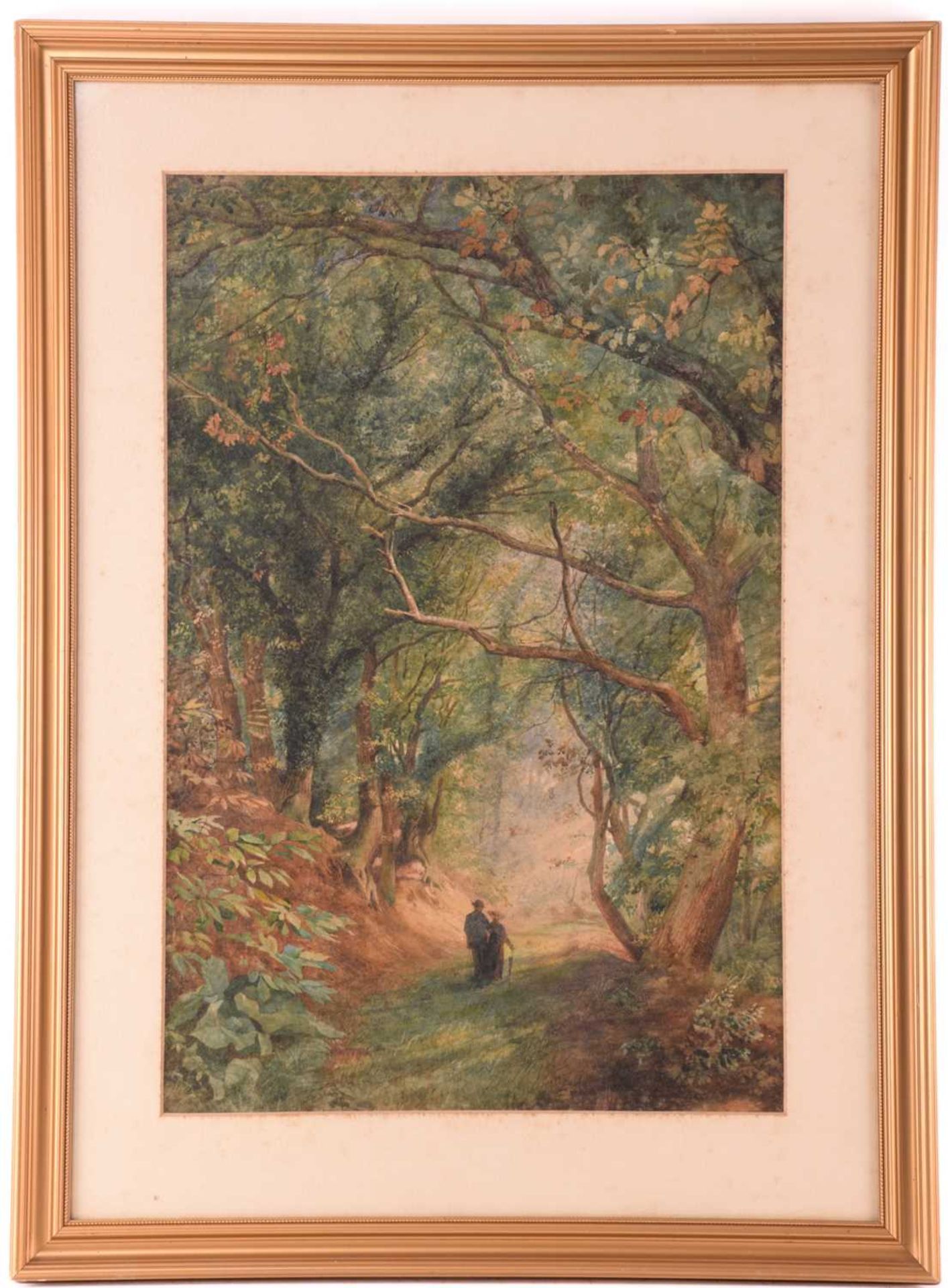 Frederick George Cotman RI. ROI. (British, 1850-1920), 'Lovers Lane, Ipswich, Suffolk', c.1870, - Image 2 of 7