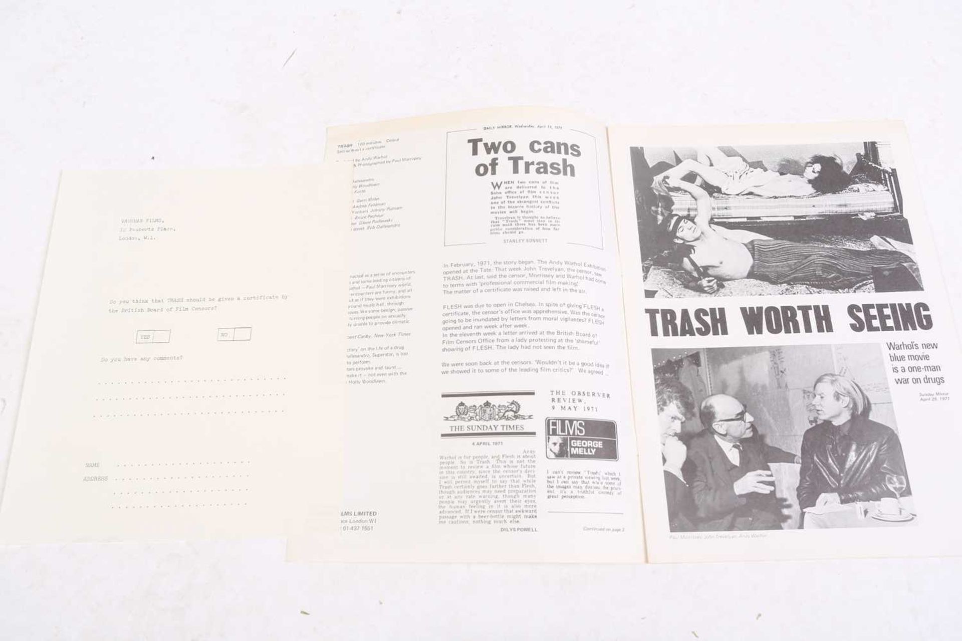 Andy Warhol (1928-1987): an original theatre programme for 'Pork', a 1971 play at the Round House, - Image 3 of 11