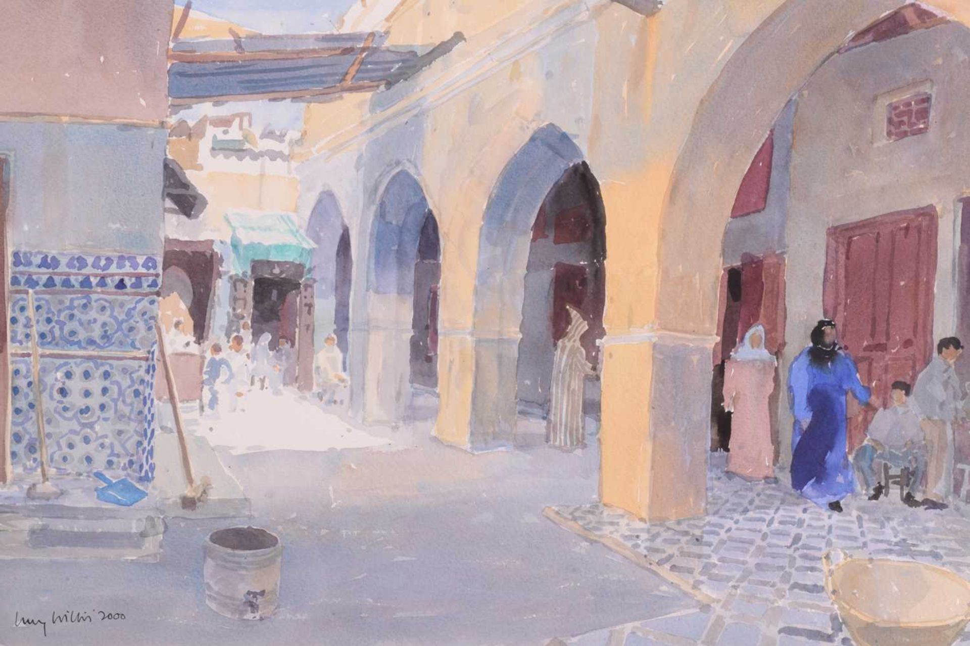 Lucy Willis (b.1954) British, ‘Arcade, Meknes’, watercolour, signed and dated 2000, 37 cm x 55.5 - Image 10 of 10