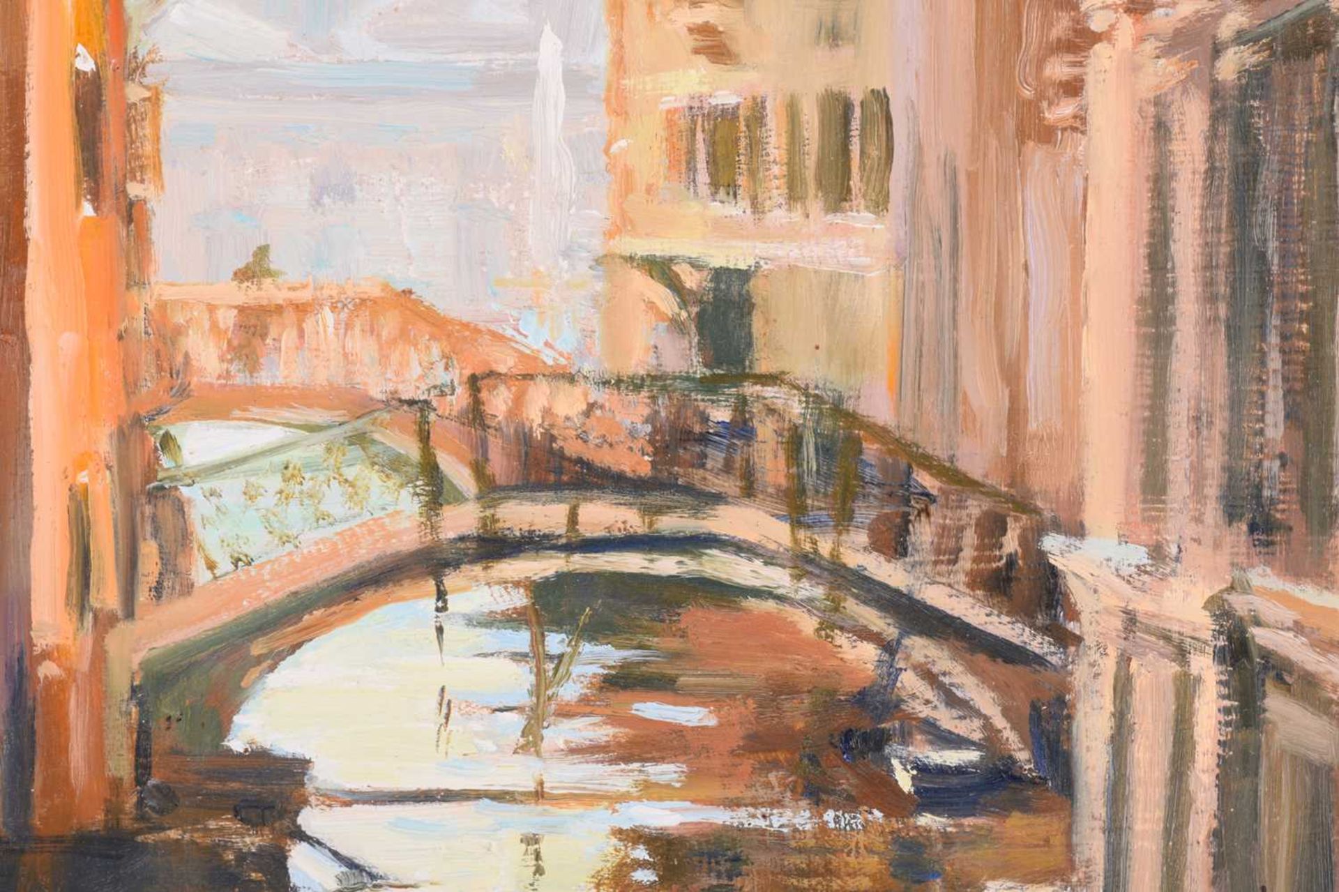 Margaret Glass (b.1950), Venetian Canal, initialled, oil on board, 54 x 74 cm, framed, frame 75.5 - Image 4 of 11