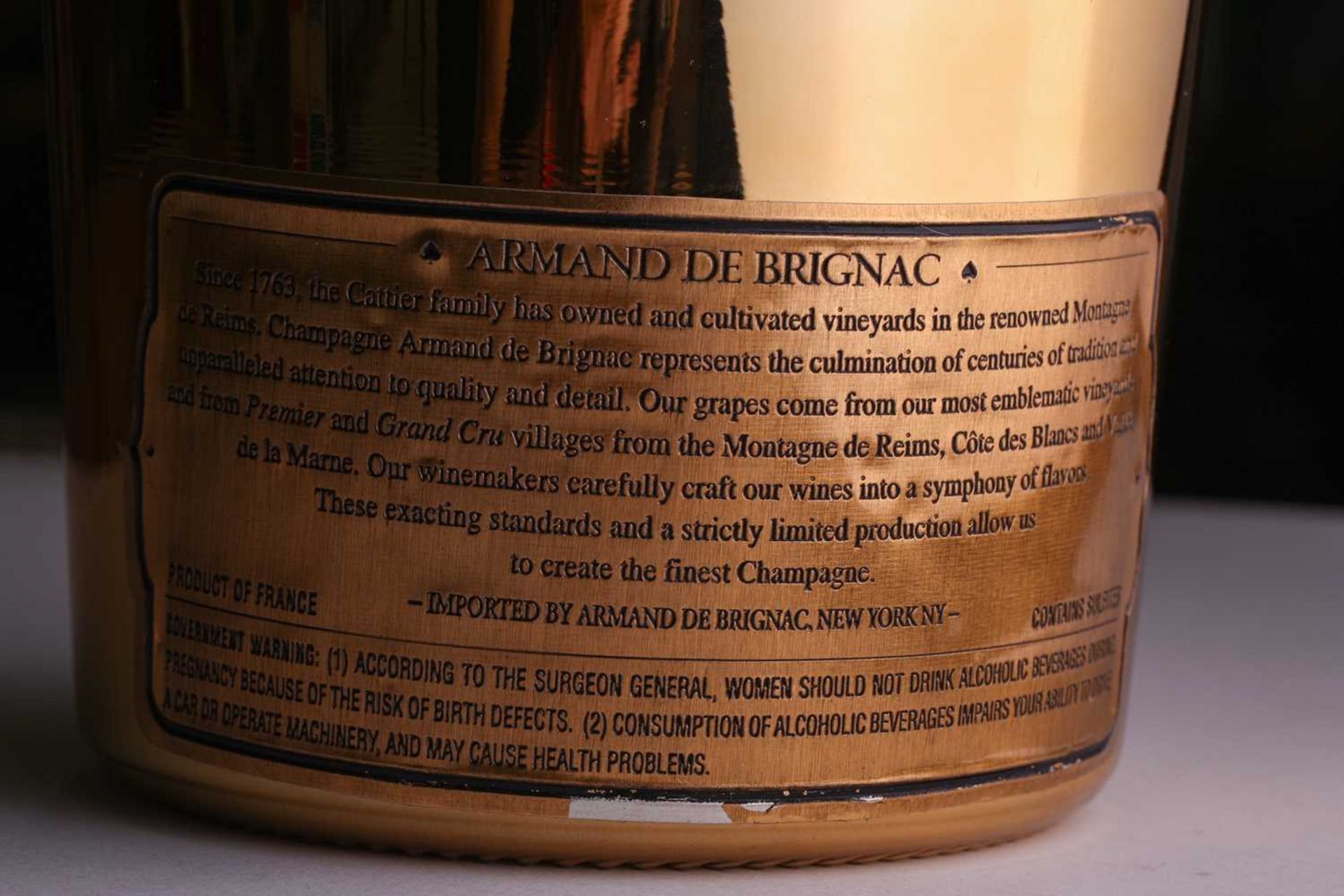 A Jeroboam of Cattier Armand de Brignac Ace of Spades Brut Champagne, 3lt, 12.5%Private collector in - Image 8 of 10