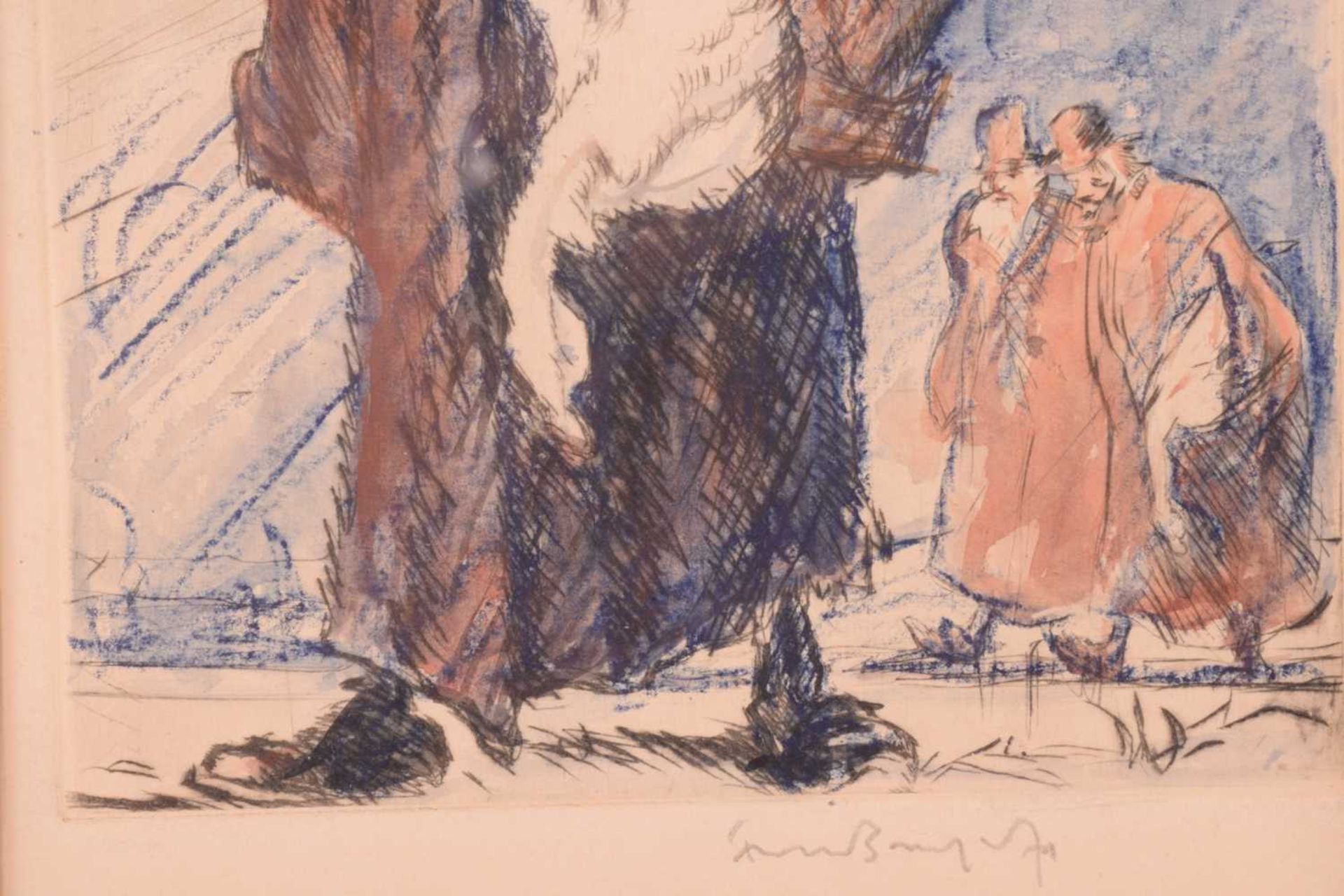 Frank Brangwyn (1867 - 1956), 'Bringing home the Christmas Goose', signed in pencil, etching, pastel - Image 5 of 25