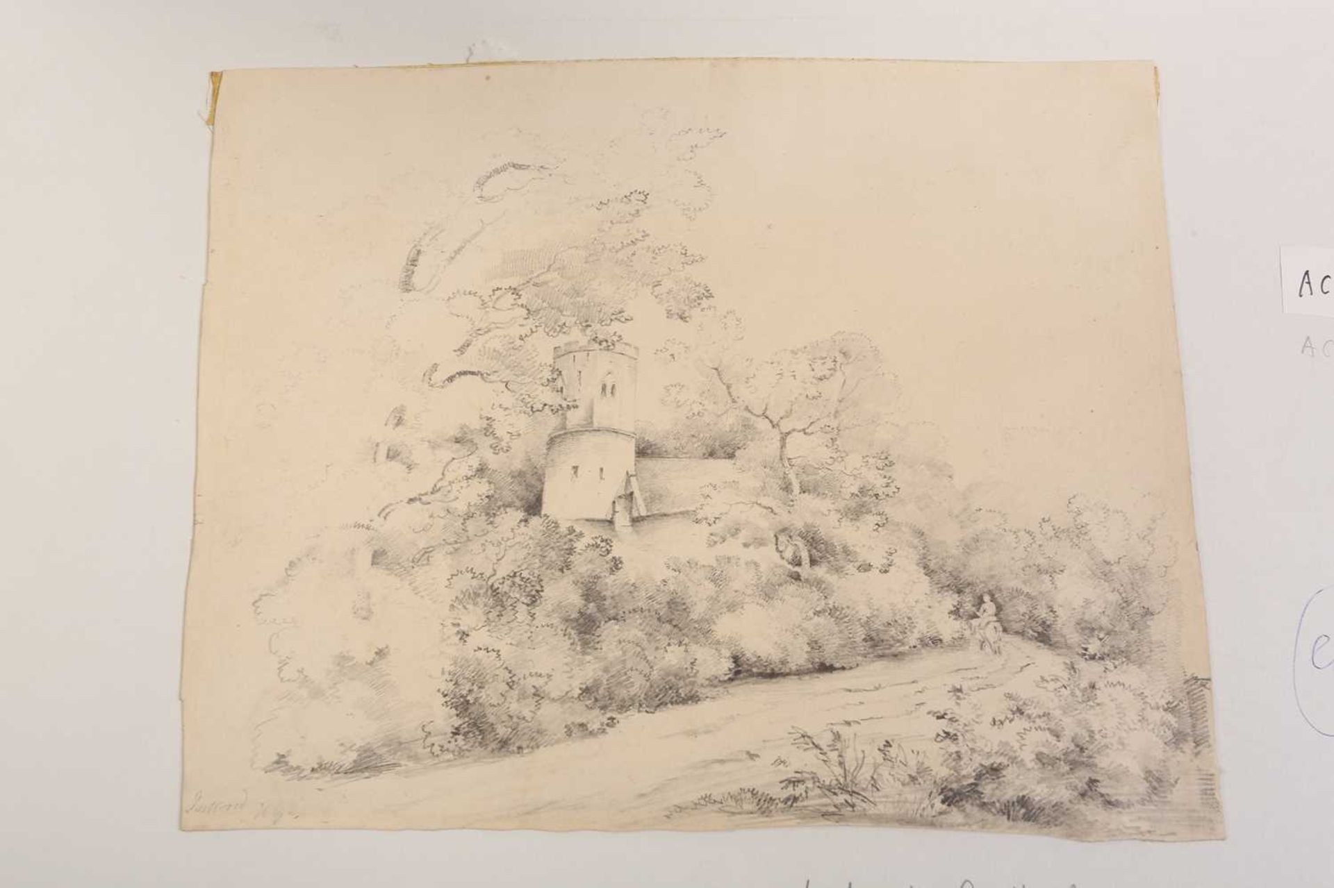 A folio of pencil works on paper by the Gurney family, some pupils of John Crome (1768-1821), - Image 20 of 20