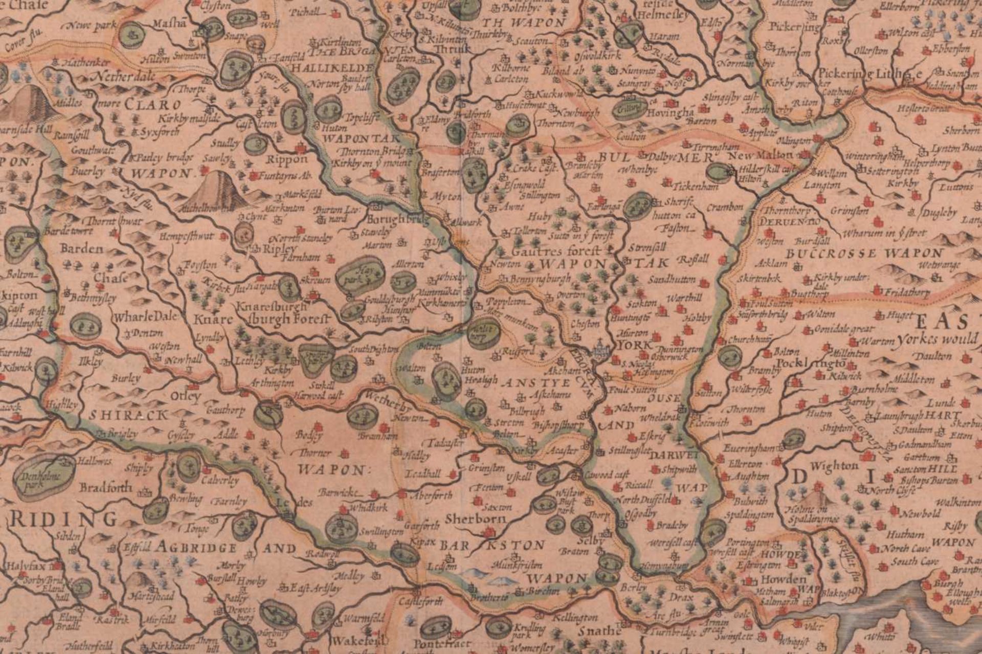 After John Speed, 'The Countie Palatine of Lancaster Described and Divided into Hundreds 1610', - Image 3 of 16
