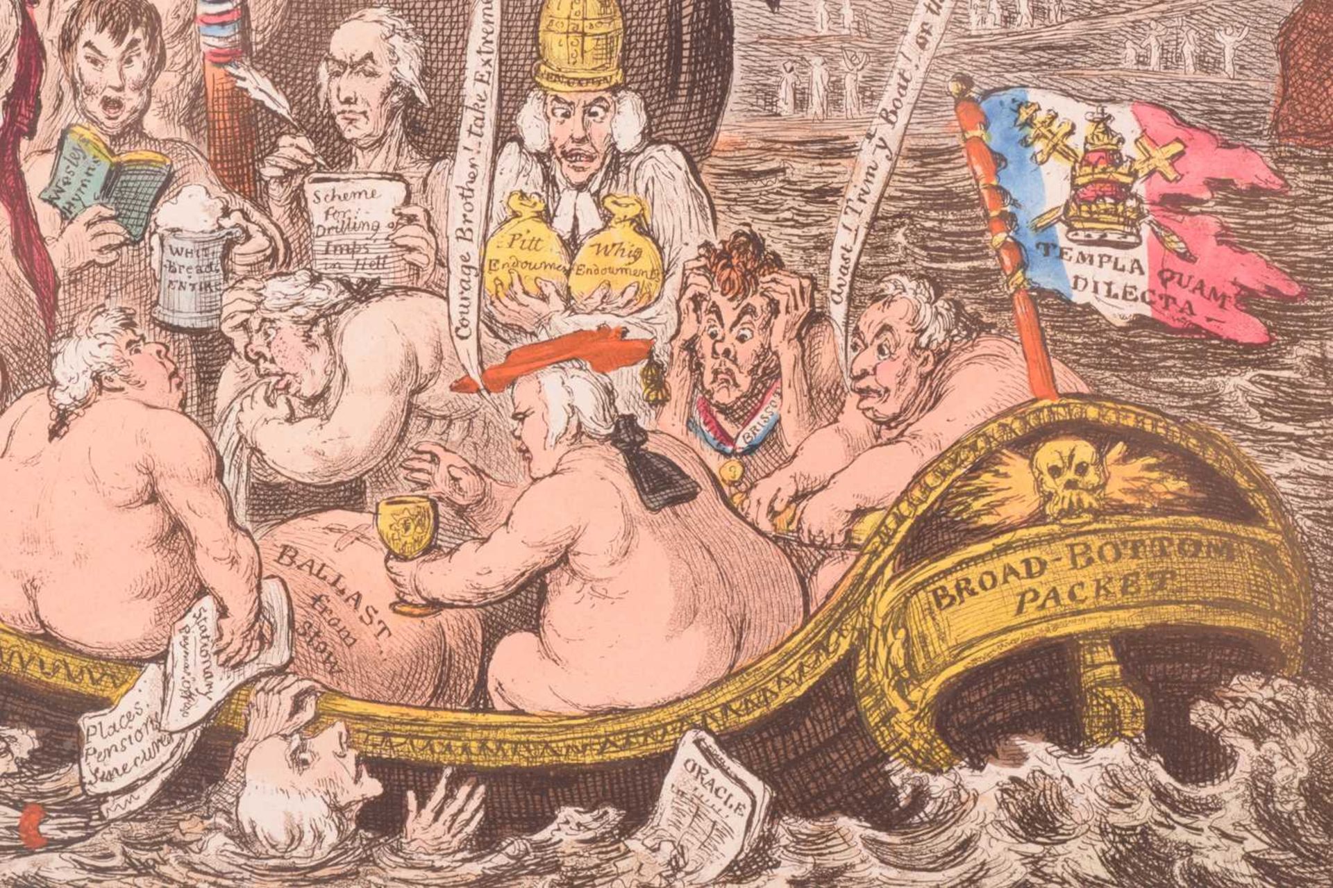 After James Gillray (1756-1815), 'Charon's Boat or the Ghosts of "all the Talents" taking their last - Image 11 of 16