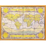 After Abraham Ortelius (Flemish, 1527-1598), 'Typus Orbis Terrarum', a continental tin-glazed