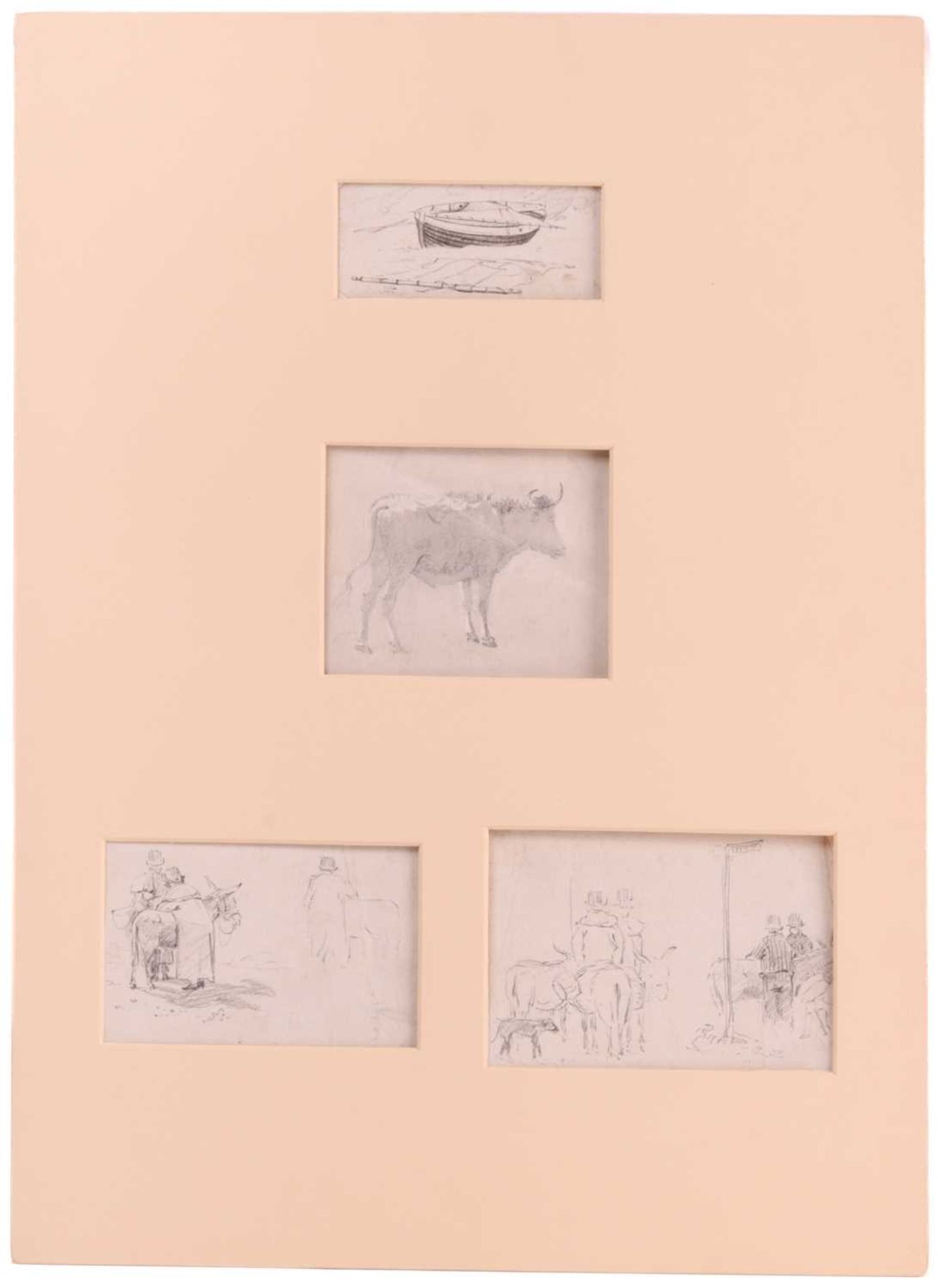 Joseph Stannard (1797-1830), four pencil sketches on paper, collated in a card mount, depicting - Image 16 of 16