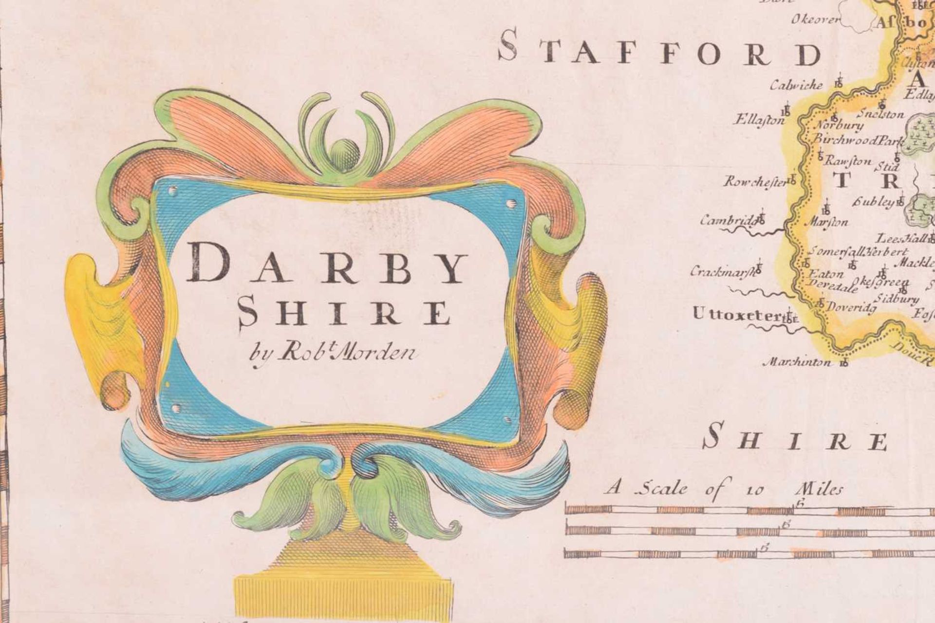 Robert Morden (c.1650-1703) a hand-tinted engraved map of 'Darbyshire', 36 cm x 42 cm, together with - Image 12 of 34