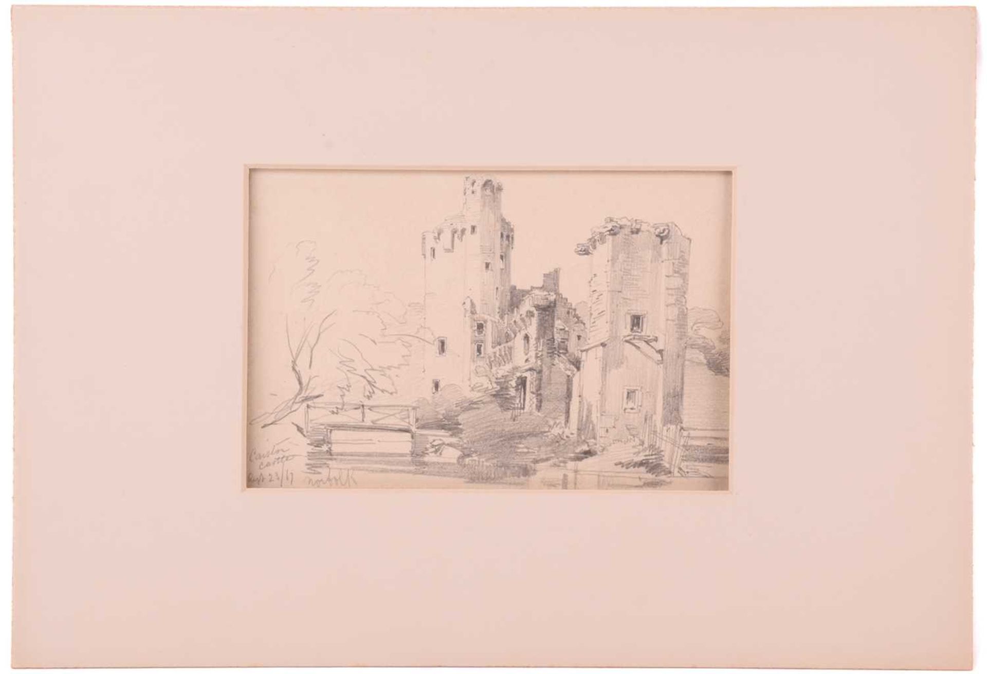 Attributed to John Sell Cotman (1782-1842), ''Old Abbey & River Scene', ink and wash on paper, 12. - Image 2 of 16