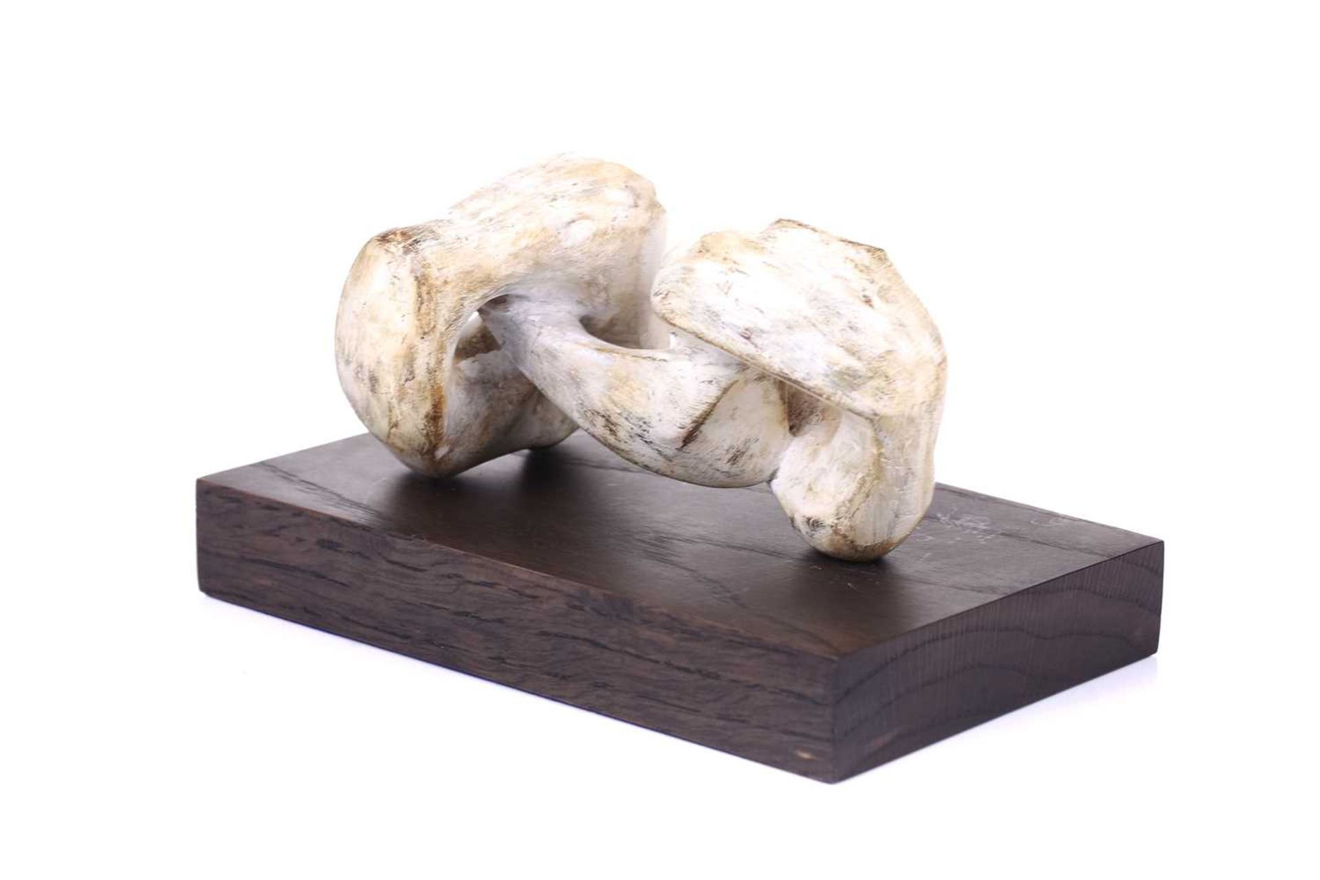 Manner of Henry Moore (1898-1986), reclining figure, a plaster maquette on a wooden plinth, 11 cm - Image 3 of 8