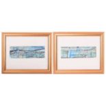 William Black (20th century, St Ives), Abstract compositions in blue - a pair, signed and dated '67,