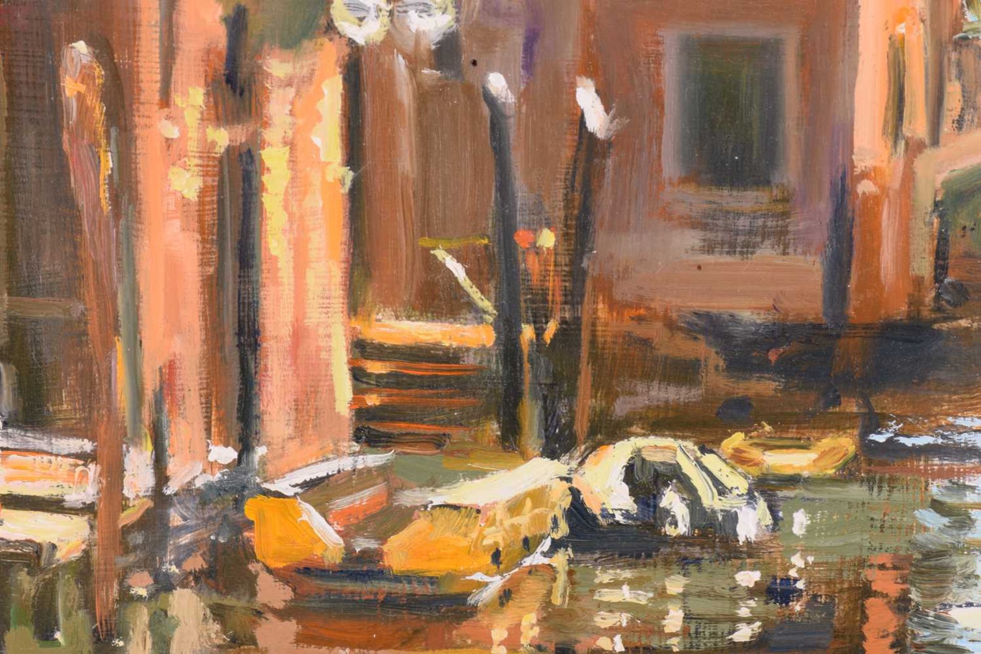 Margaret Glass (b.1950), Venetian Canal, initialled, oil on board, 54 x 74 cm, framed, frame 75.5 - Image 10 of 11