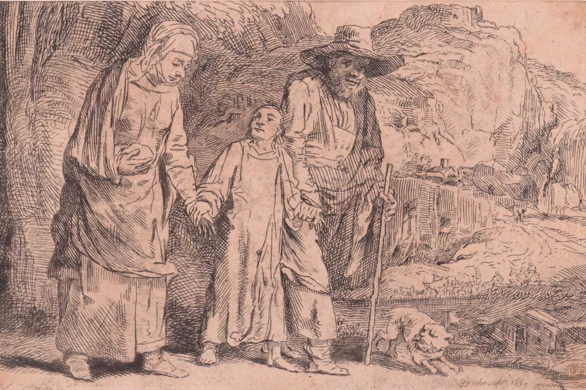 After Rembrandt van Rijn (1606 - 1669), Christ Returning from the Temple with his Parents, - Image 3 of 11