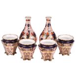 A set of four Royal Crown Derby "Old Imari" pattern small tapering cachepot of octagonal form,