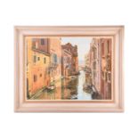 Margaret Glass (b.1950), Venetian Canal, initialled, oil on board, 54 x 74 cm, framed, frame 75.5