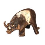 Michael Fleischer (1915-1991) South African/Romanian, Figure of a Buffalo, polished bronze,