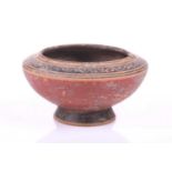 A Greek red-attic style pottery bowl, probably 5th-4th century BC, of classical tapering form, the