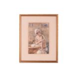 Fortunino Matania (1881 - 1963) Italian, Lady Bathing, signed, watercolour, 32.5 x 21.5 cm, framed