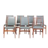 A set of six "Mid Century Vintage" teak model 89 dining chairs designed by Erik Buch, with