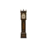 Joseph Rose of London, a George III 8-day blue lacquered longcase clock, the arched face with