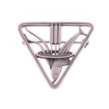 Georg Jensen - a triangular openwork brooch depicting a dolphin diving near some pond bulrushes,