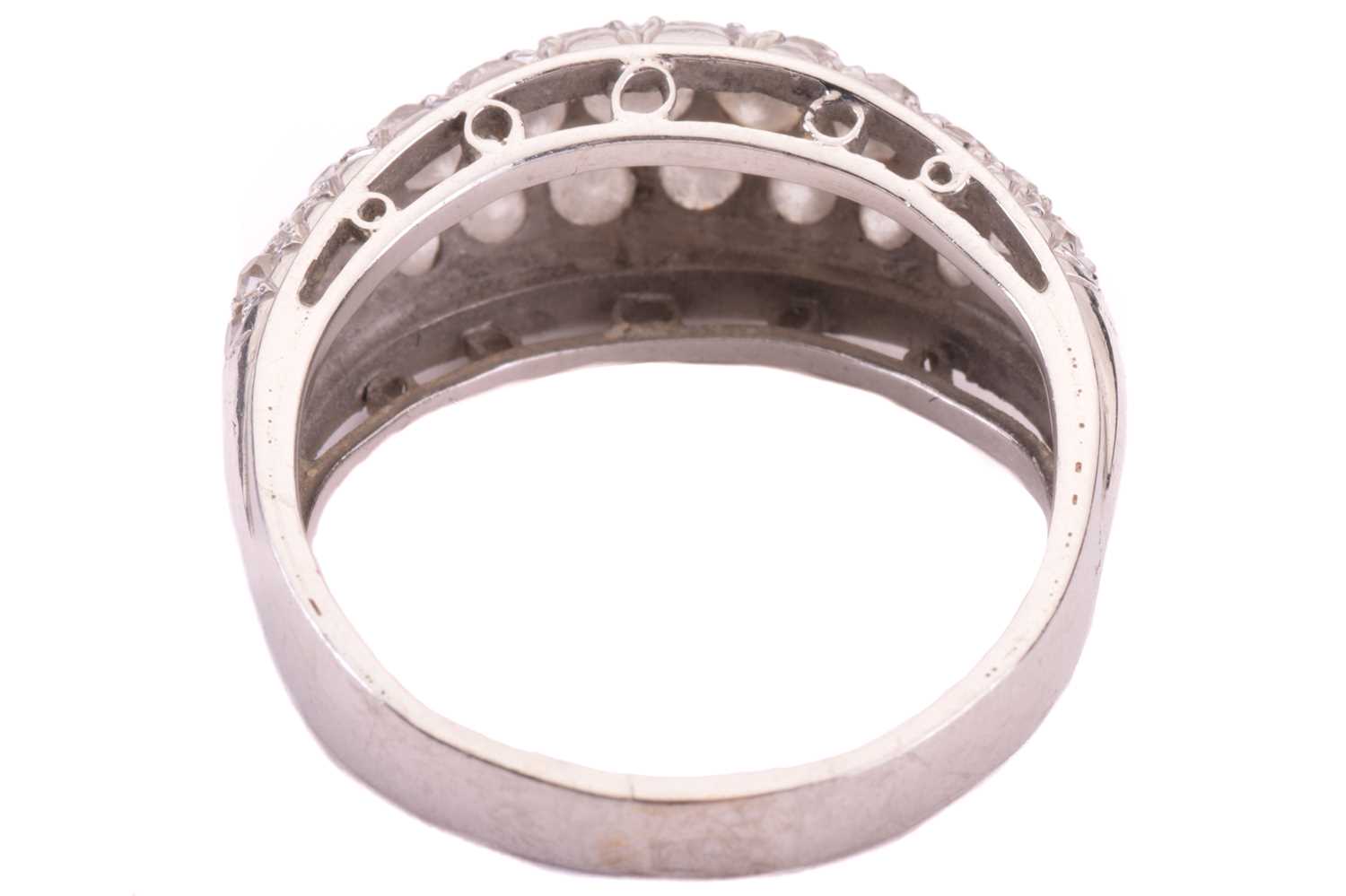 A diamond dress ring, designed as a half hoop set throughout with three rows of round brilliant - Image 5 of 5