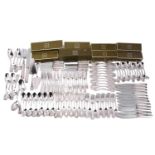 Christofle. An Albi pattern silver plated 12-place setting set of cutlery. Comprising 12 table