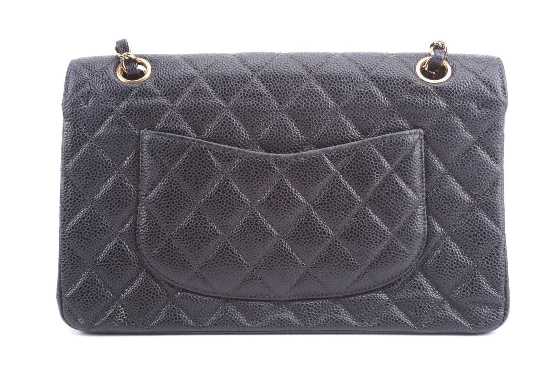 Chanel - a medium classic double flap bag in black diamond-quilted caviar leather, circa 2003, - Image 5 of 11