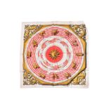 Hermès - 'The Astrologies' silk square scarf in red and white, designed by Françoise Faconnet,