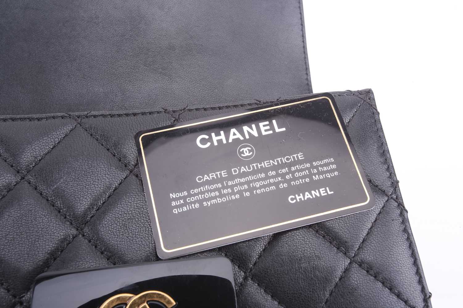 Chanel - a mini Beauty Lock flap bag in black quilted sheepskin leather, circa 2016, rectangular - Image 12 of 12