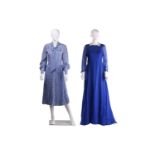 A group of assorted clothing sets; including a Valentino royal blue full-length chiffon dress with