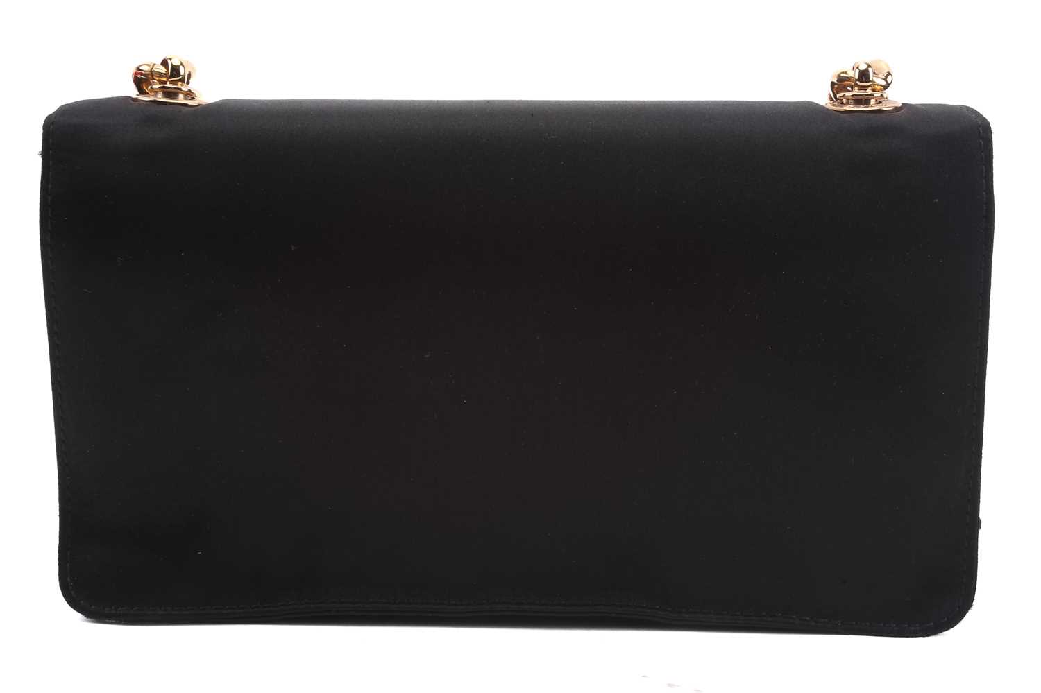 Dolce & Gabbana - 'Miss Belle' shoulder flap bag in black satin, with leather trims and pink satin - Image 5 of 8