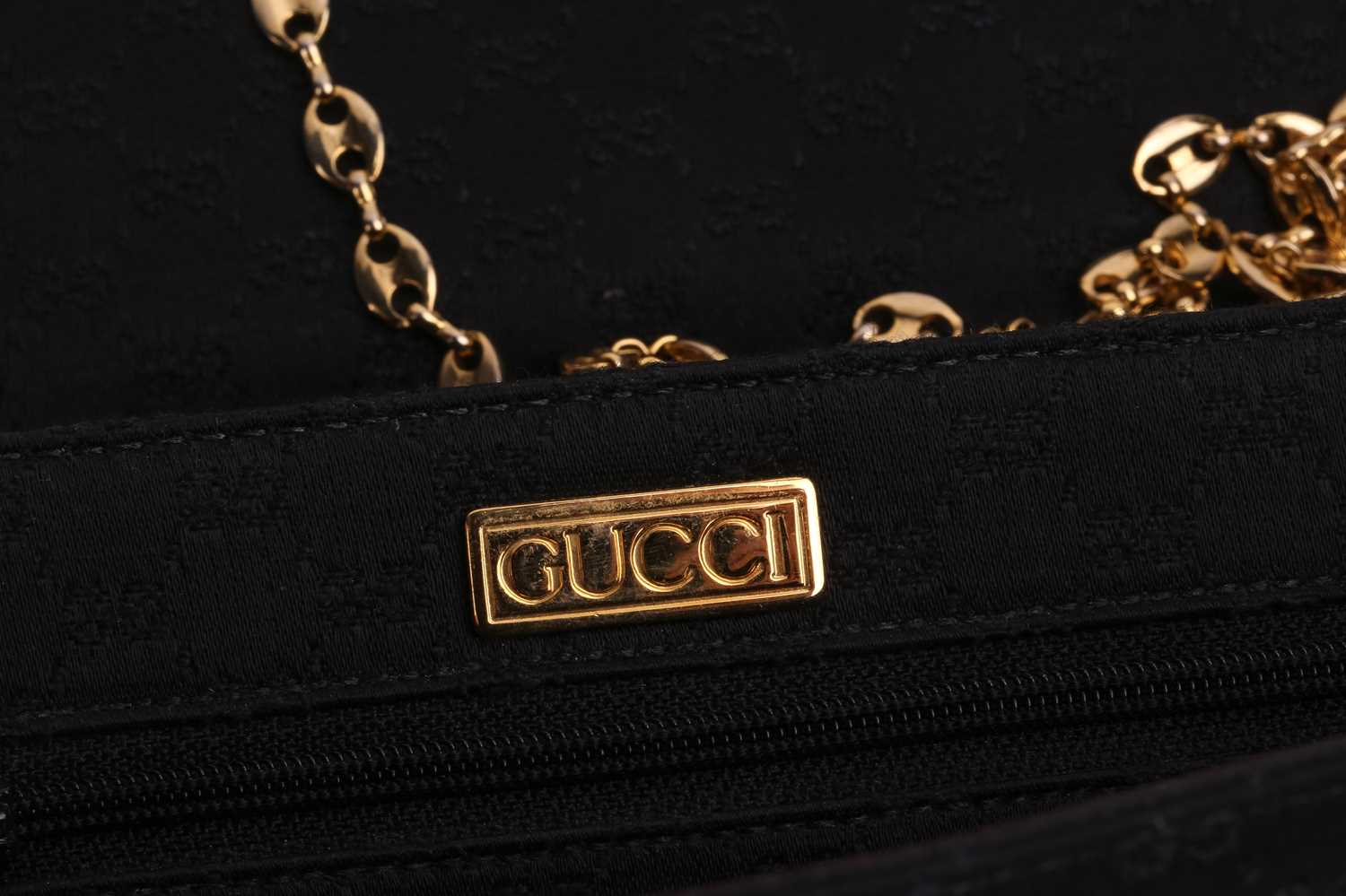 Two Gucci bags and a Giorgio Armani handbag; the Gucci black monogram canvas wallet on chain has a - Image 4 of 12