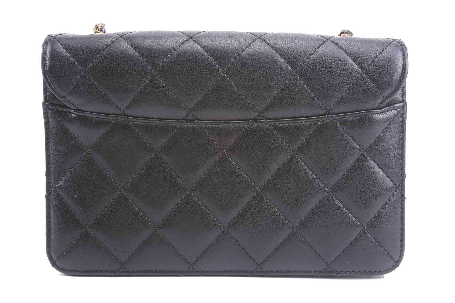 Chanel - a mini Beauty Lock flap bag in black quilted sheepskin leather, circa 2016, rectangular - Image 4 of 12