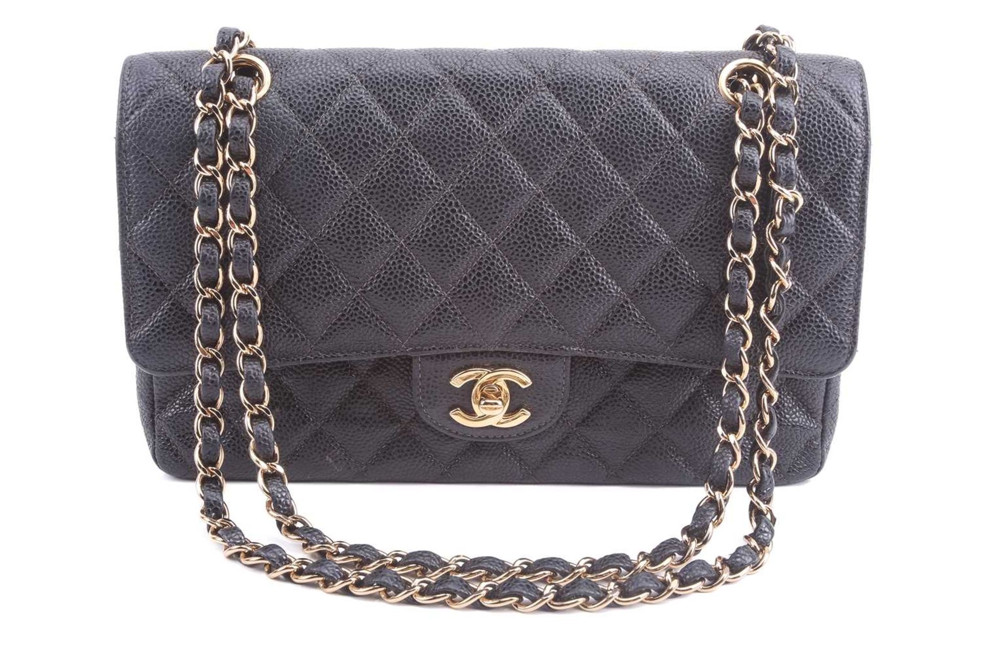Chanel - a medium classic double flap bag in black diamond-quilted caviar leather, circa 2003, - Image 2 of 11