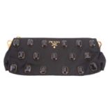 Prada - a bejewelled 'Whips Pietre' clutch in black nylon, from 2009 Resort Collection, with