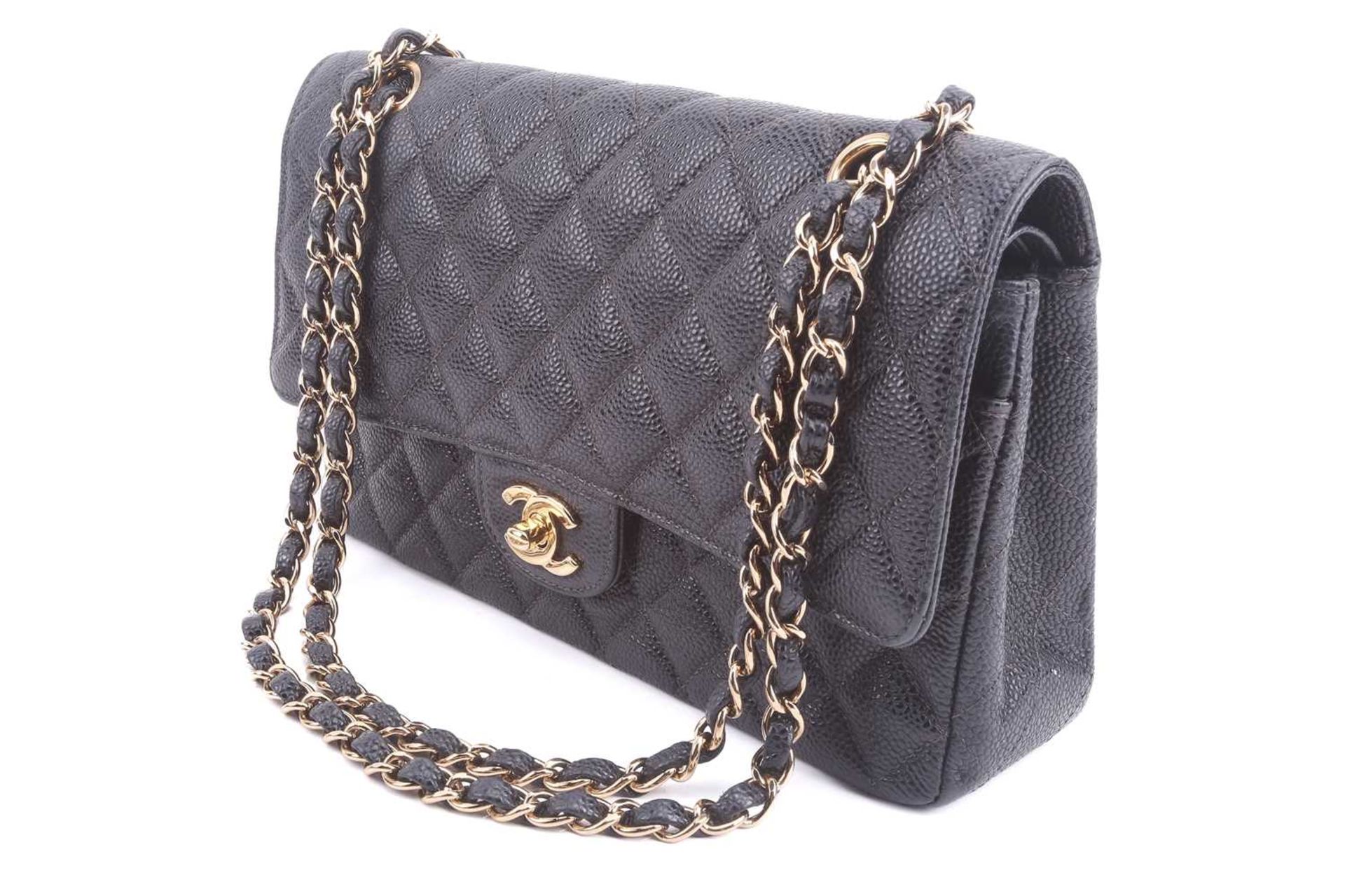 Chanel - a medium classic double flap bag in black diamond-quilted caviar leather, circa 2003, - Image 3 of 11