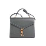 Yves Saint Laurent - a 'Cassandra' medium top handle in hunter green embossed leather, with front