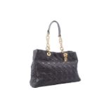 Christian Dior - a large 'Lady Dior' shopping tote in black Cannage lambskin leather, rectangular