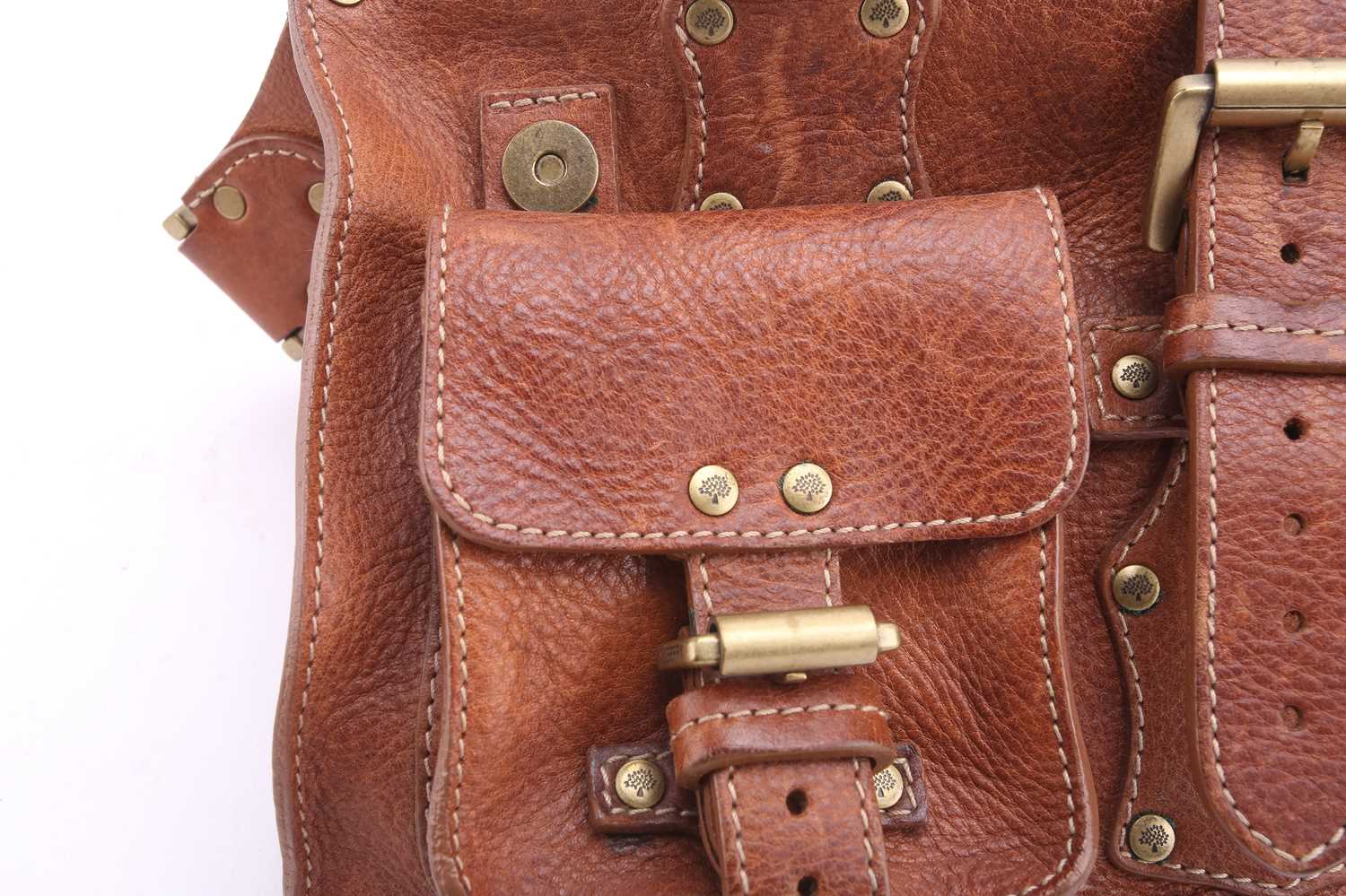 Mulberry - 'Roxanne' satchel in tanned leather, with external pockets, belt closure, equipped with - Image 6 of 9